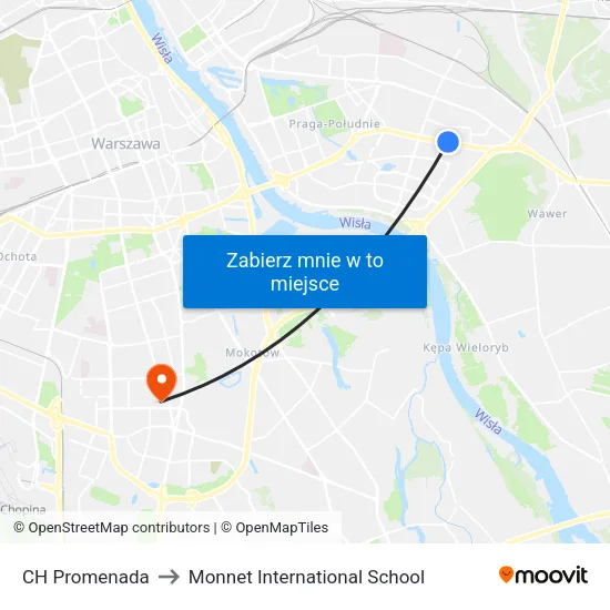 CH Promenada to Monnet International School map