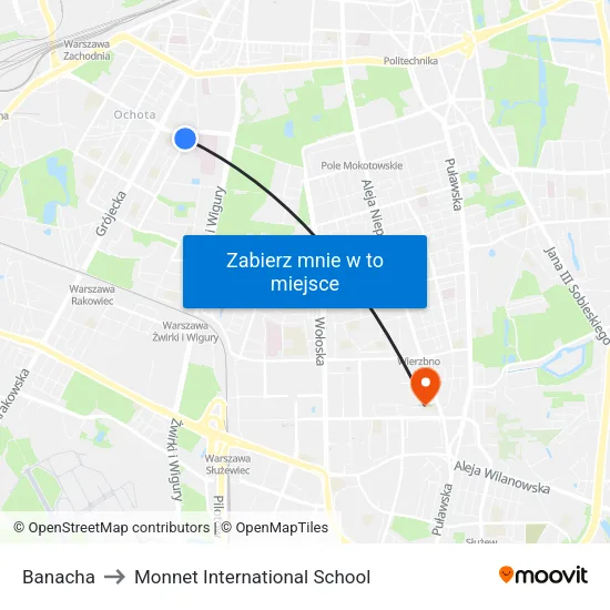 Banacha to Monnet International School map