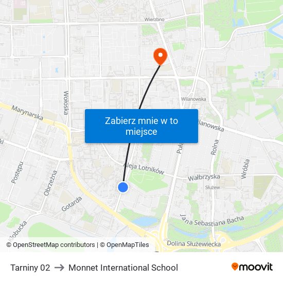 Tarniny 02 to Monnet International School map