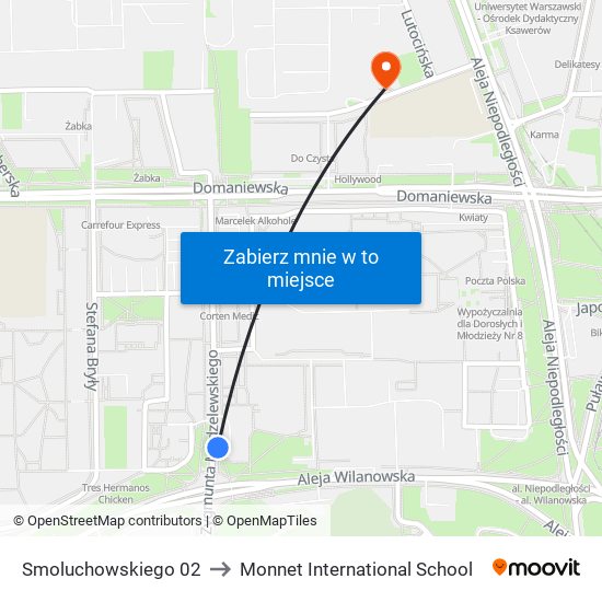 Smoluchowskiego 02 to Monnet International School map