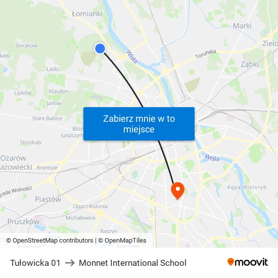 Tułowicka 01 to Monnet International School map