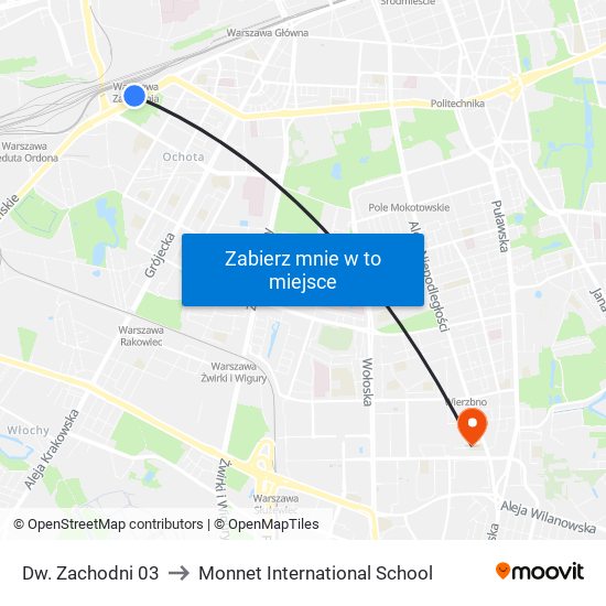 Dw. Zachodni 03 to Monnet International School map