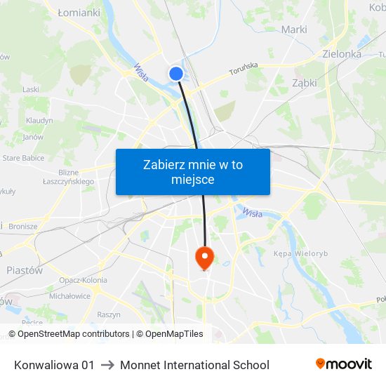 Konwaliowa 01 to Monnet International School map