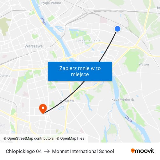 Chłopickiego 04 to Monnet International School map