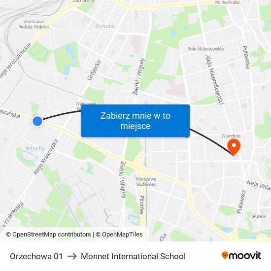 Orzechowa 01 to Monnet International School map