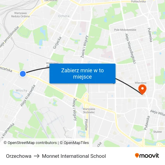 Orzechowa to Monnet International School map
