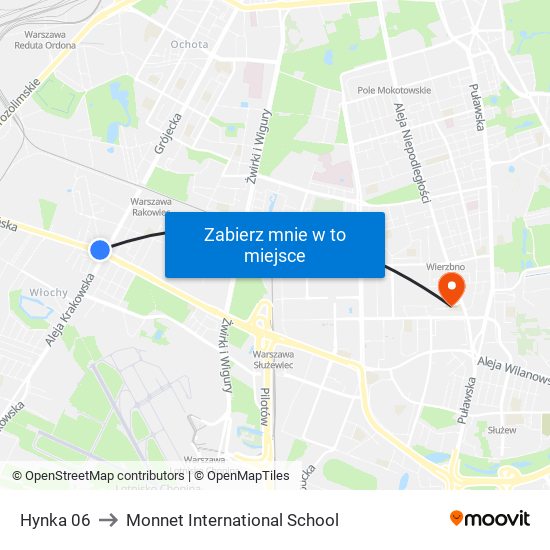 Hynka to Monnet International School map