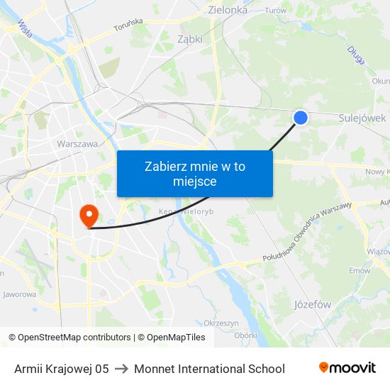 Armii Krajowej 05 to Monnet International School map