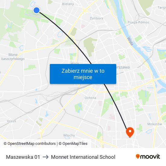 Maszewska 01 to Monnet International School map