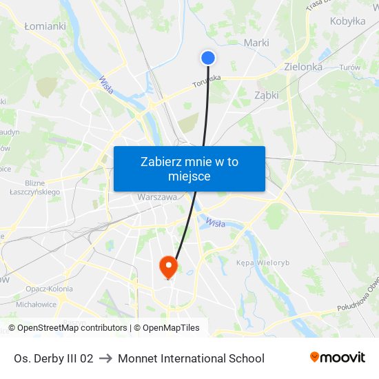 Os. Derby III 02 to Monnet International School map