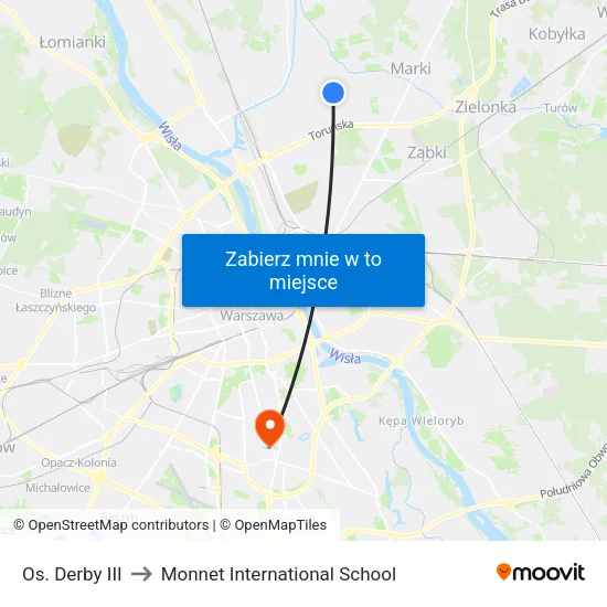 Os. Derby III to Monnet International School map
