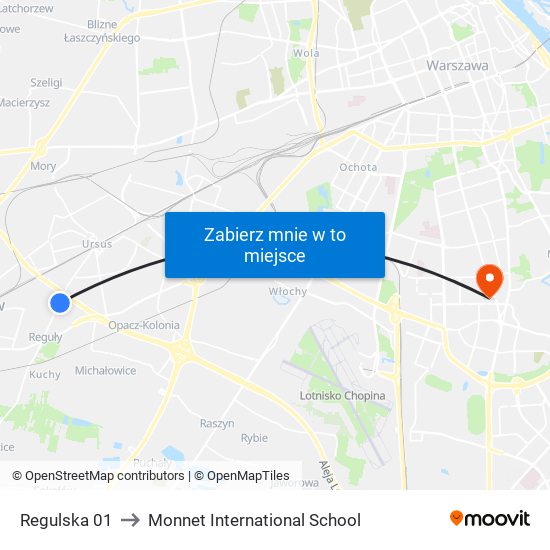 Regulska to Monnet International School map