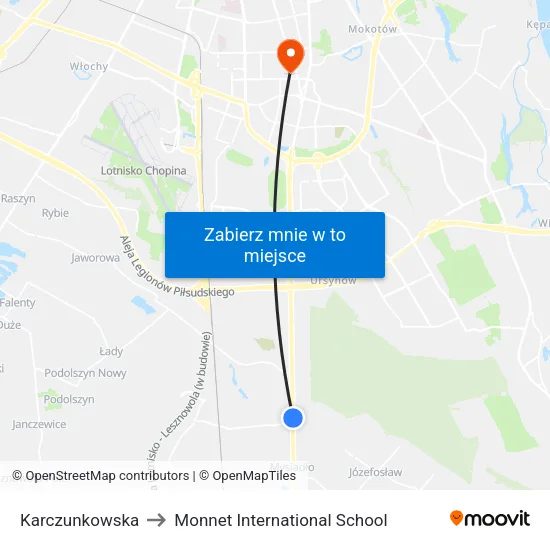 Karczunkowska to Monnet International School map
