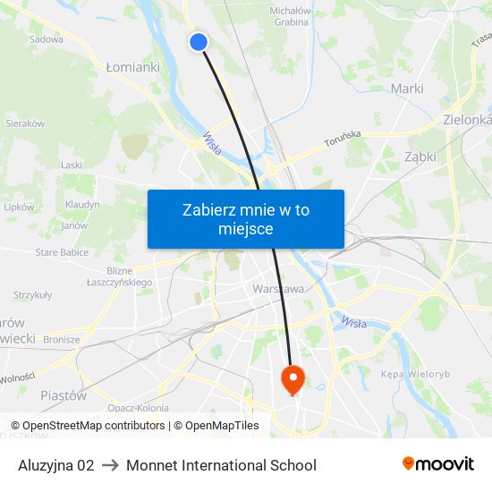 Aluzyjna 02 to Monnet International School map