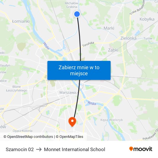 Szamocin 02 to Monnet International School map