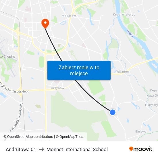 Andrutowa 01 to Monnet International School map