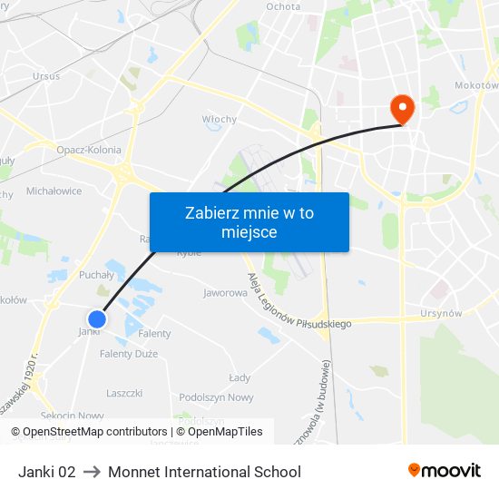 Janki to Monnet International School map