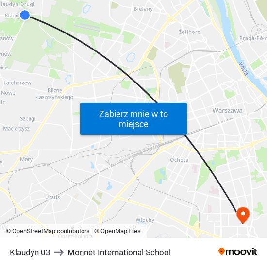 Klaudyn 03 to Monnet International School map