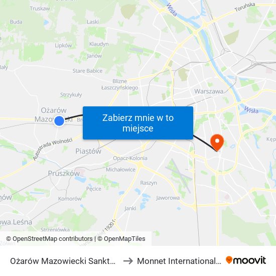 Ożarów Mazowiecki Sanktuarium to Monnet International School map