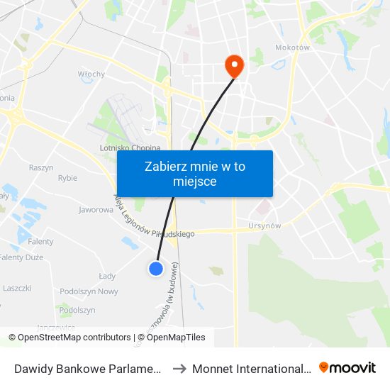 Dawidy Bankowe Parlamentarna 02 to Monnet International School map