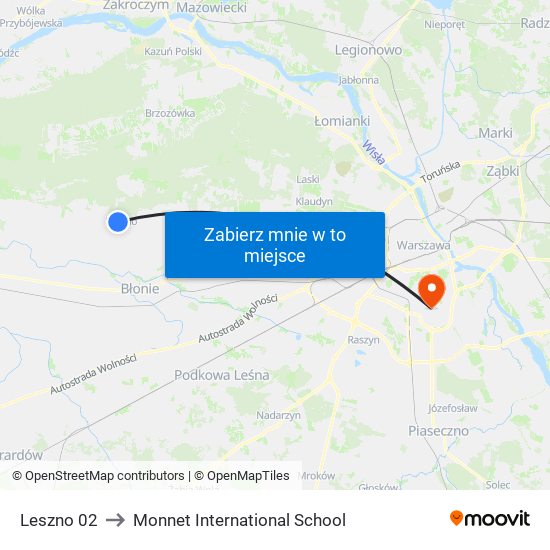 Leszno 02 to Monnet International School map