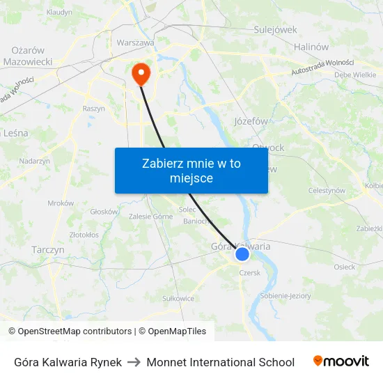 Góra Kalwaria Rynek to Monnet International School map