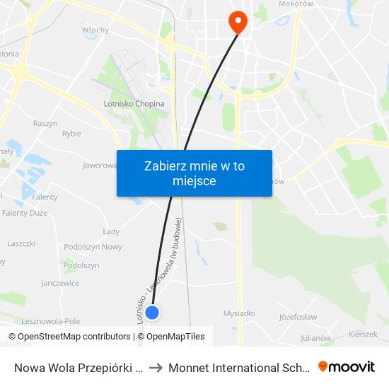 Nowa Wola Przepiórki 01 to Monnet International School map