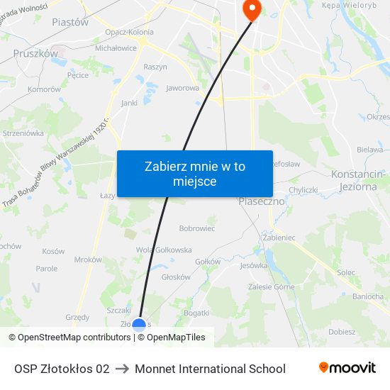 OSP Złotokłos 02 to Monnet International School map