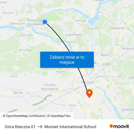 Góra Rzeczna 01 to Monnet International School map