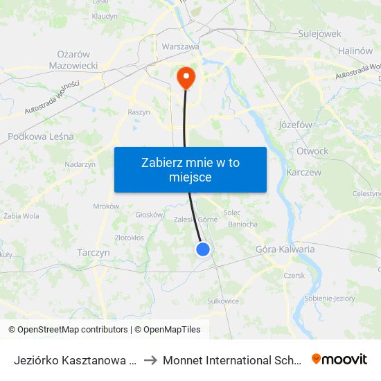 Jeziórko Kasztanowa 01 to Monnet International School map