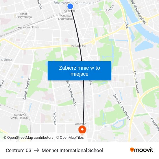 Centrum 03 to Monnet International School map