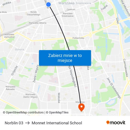 Norblin to Monnet International School map