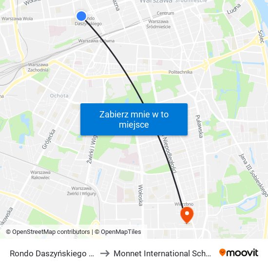 Rondo Daszyńskiego 09 to Monnet International School map