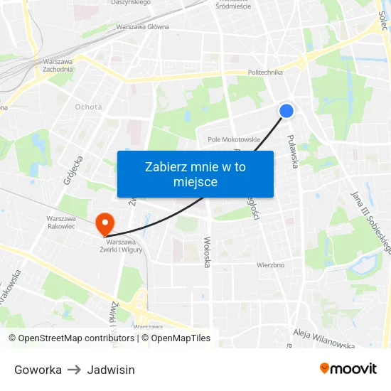 Goworka to Jadwisin map
