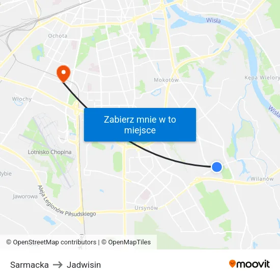 Sarmacka to Jadwisin map