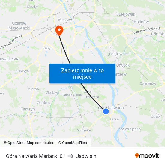 Góra Kalwaria Marianki 01 to Jadwisin map