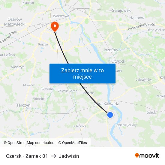 Czersk - Zamek 01 to Jadwisin map