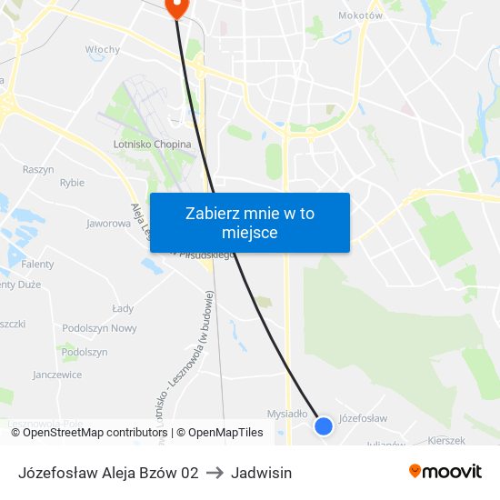 Józefosław Aleja Bzów 02 to Jadwisin map