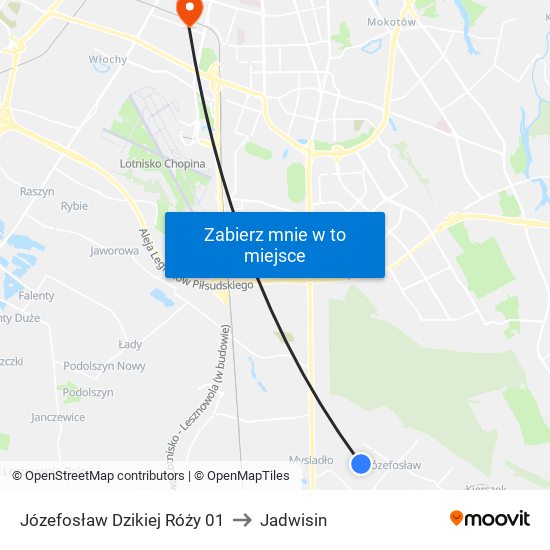 Józefosław Dzikiej Róży 01 to Jadwisin map