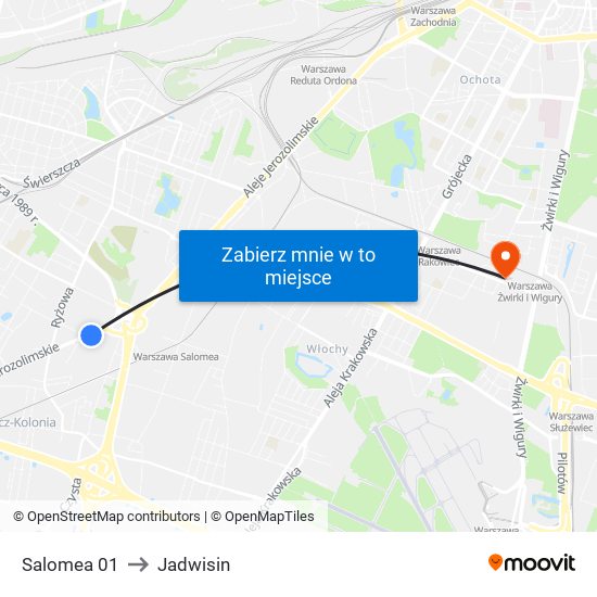 Salomea to Jadwisin map