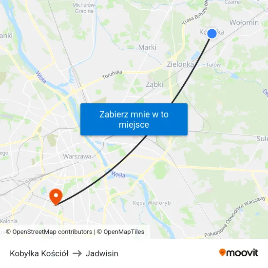Kobyłka Kościół to Jadwisin map