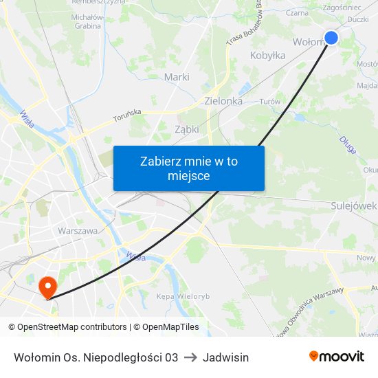 Wołomin Os. Niepodległości 03 to Jadwisin map