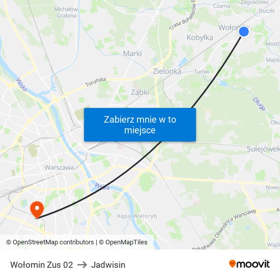 Wołomin Zus 02 to Jadwisin map