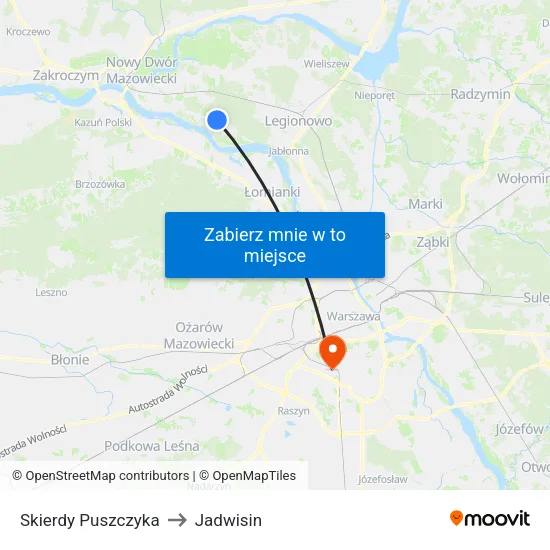Skierdy Puszczyka to Jadwisin map