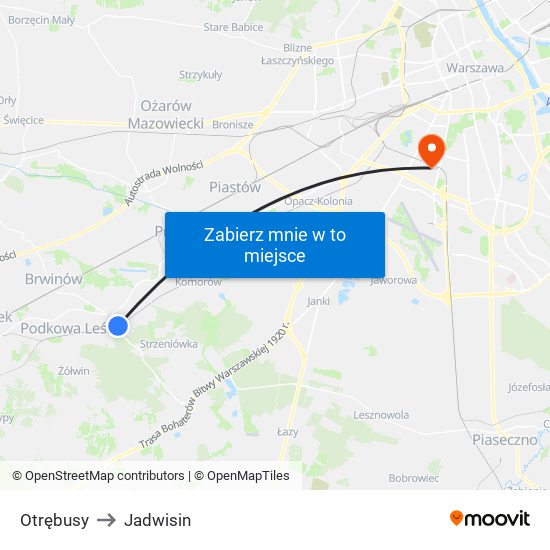 Otrębusy to Jadwisin map