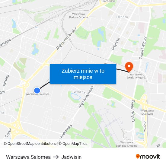 Warszawa Salomea to Jadwisin map