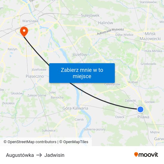 Augustówka to Jadwisin map