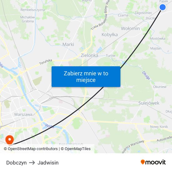 Dobczyn to Jadwisin map