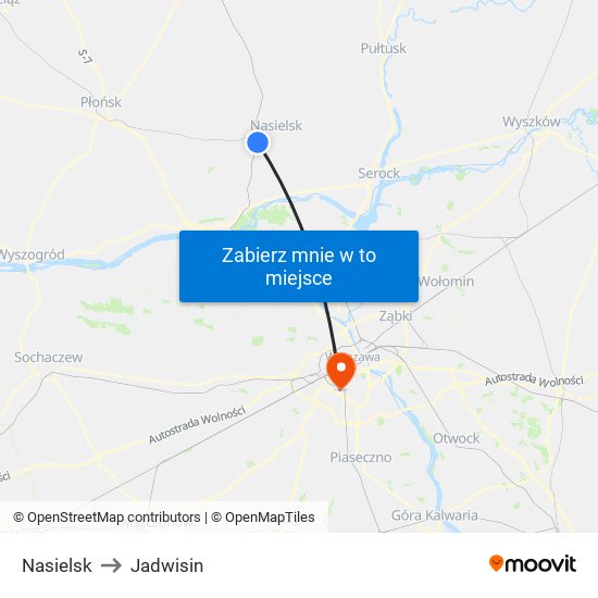 Nasielsk to Jadwisin map