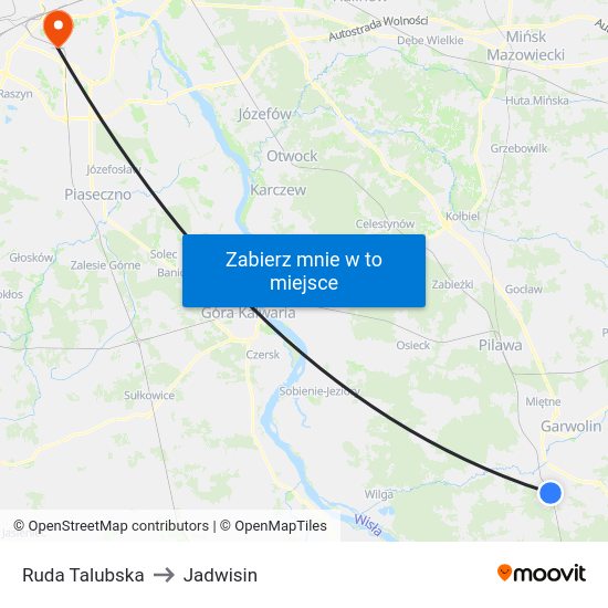 Ruda Talubska to Jadwisin map